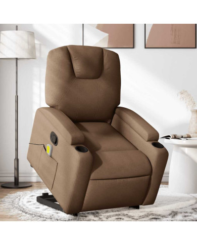 Fauteuil de massage inclinable Marron Tissu | Mobilier & Déco