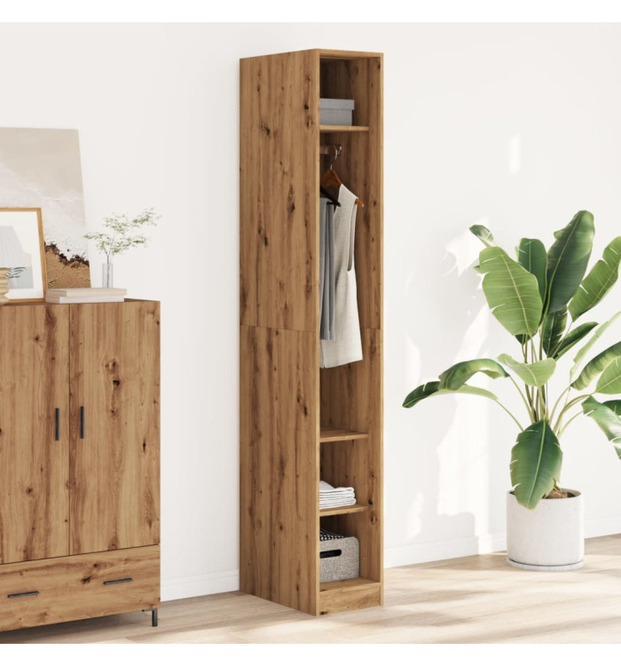 Garde-robe chêne artisanal 30x50x200 cm bois d'ingénierie | Mobilier & Déco