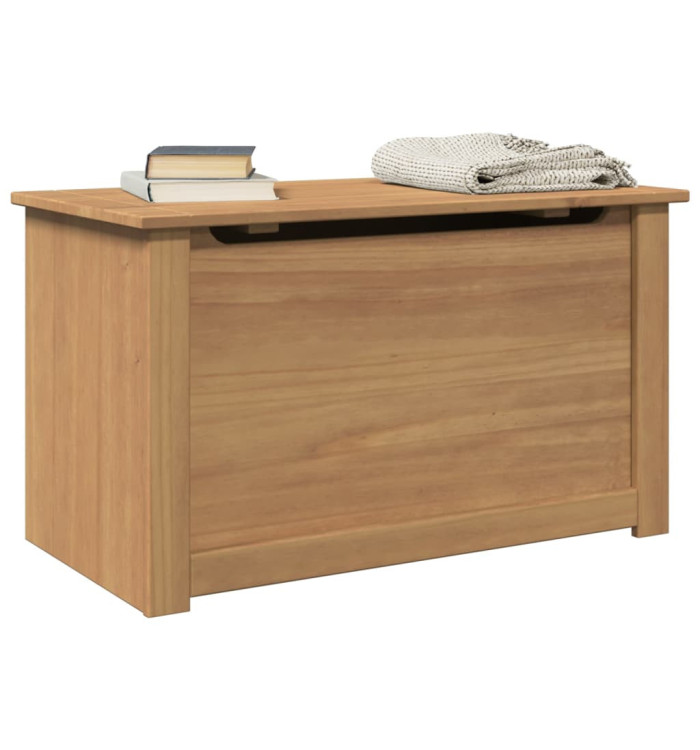 Coffre de rangement avec couvercle Panama bois massif de pin | Mobilier & Déco