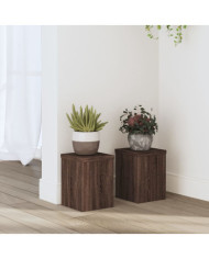 Supports pour plantes 2 pcs chêne marron bois d'ingénierie | Mobilier & Déco