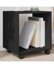 Armoire à roulettes noir 37x33x42,5 cm bois d’ingénierie | Mobilier & Déco