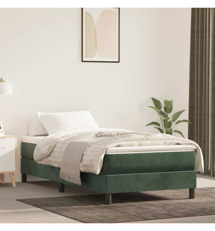 Matelas de lit à ressorts ensachés 100x220x20 cm velours | Mobilier & Déco