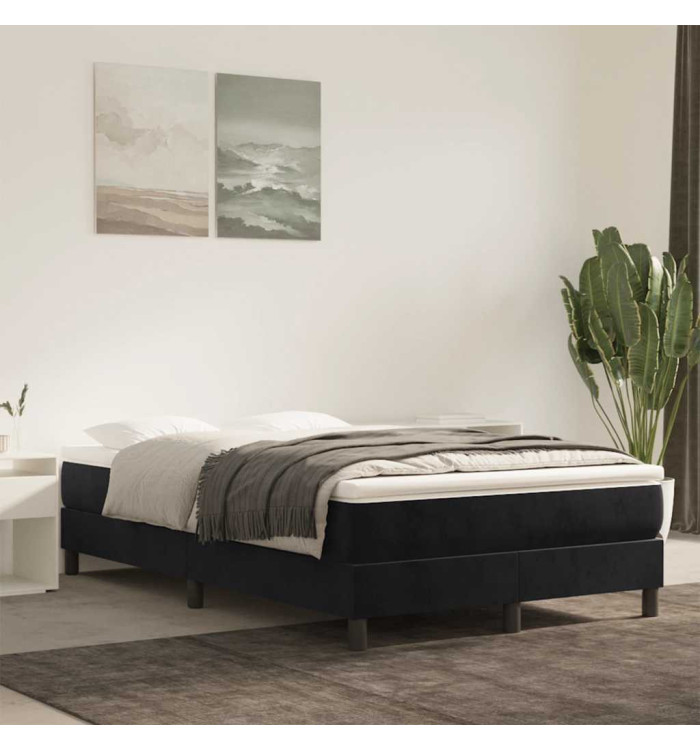 Matelas de lit à ressorts ensachés noir 120x220x20 cm velours | Mobilier & Déco