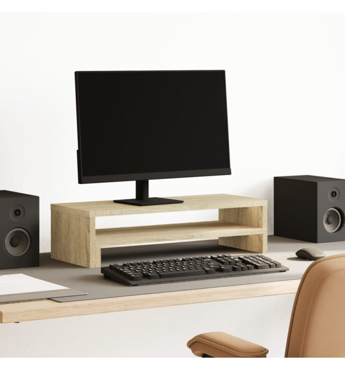 Support de moniteur chêne sonoma 54x22x15 cm bois d'ingénierie | Mobilier & Déco