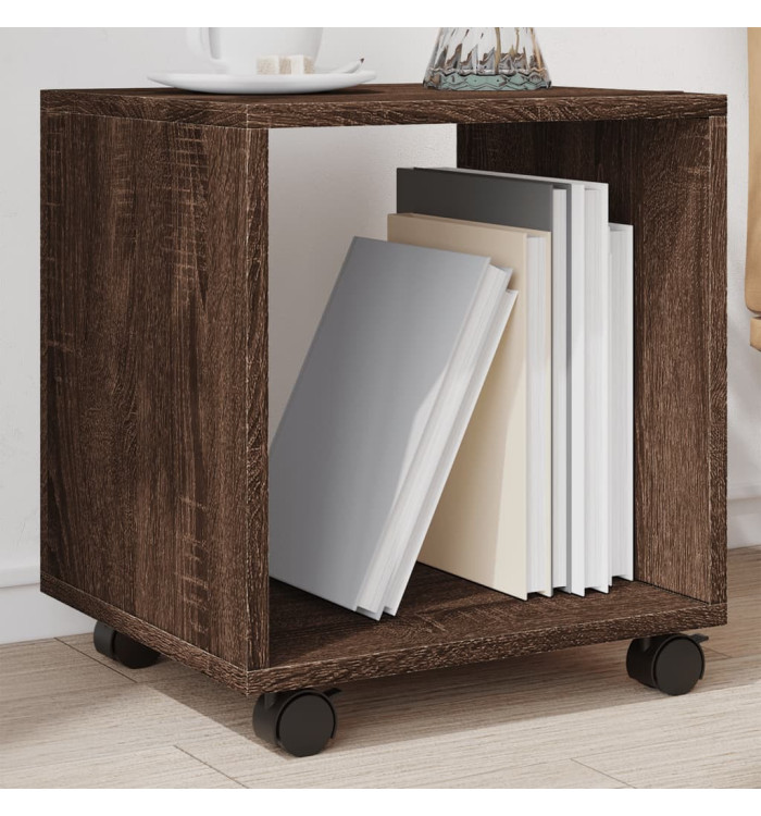 Armoire roulante chêne marron 37x33x42,5 cm bois d'ingénierie | Mobilier & Déco