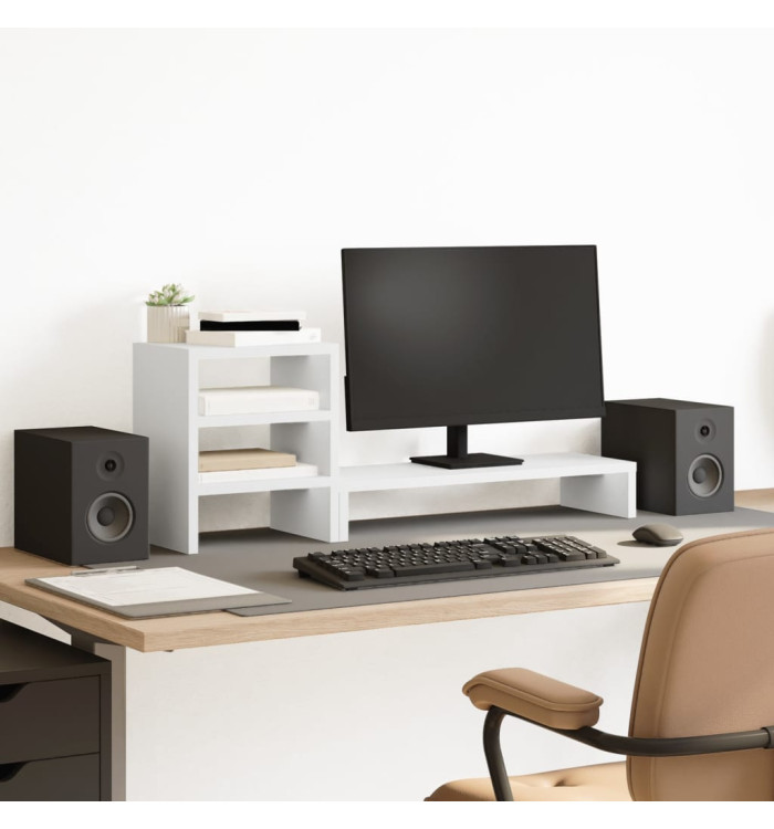 Support de moniteur et organisateur de bureau bois d'ingénierie | Mobilier & Déco