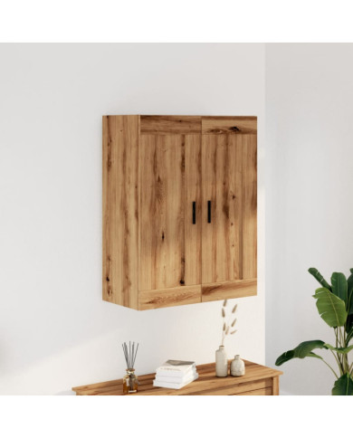 Armoire murale chêne artisanal 69,5x34x90 cm bois d'ingénierie | Mobilier & Déco