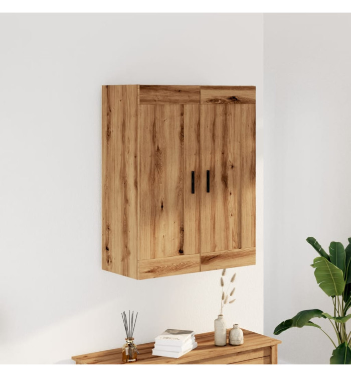 Armoire murale chêne artisanal 69,5x34x90 cm bois d'ingénierie | Mobilier & Déco