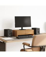 Support de moniteur et tiroirs chêne artisanal bois ingénierie | Mobilier & Déco