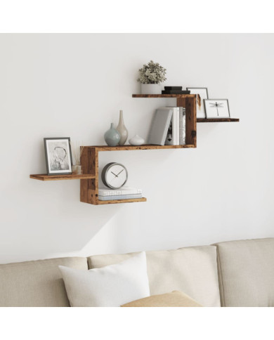 Étagère murale vieux bois 104x15x49 cm bois d'ingénierie | Mobilier & Déco