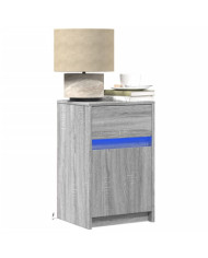 Armoires de chevet et lumières LED 2 pcs sonoma gris | Mobilier & Déco