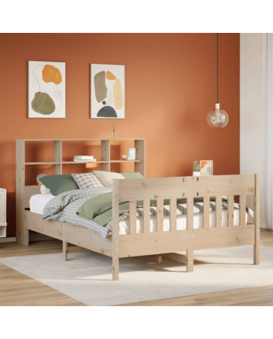 Cadre de lit sans matelas 135x190 cm bois de pin massif | Mobilier & Déco