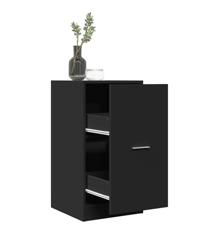 Armoire d'apothicaire noir 40x41x77,5 cm bois d'ingénierie | Mobilier & Déco