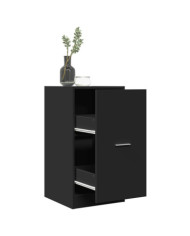 Armoire d'apothicaire noir 40x41x77,5 cm bois d'ingénierie | Mobilier & Déco