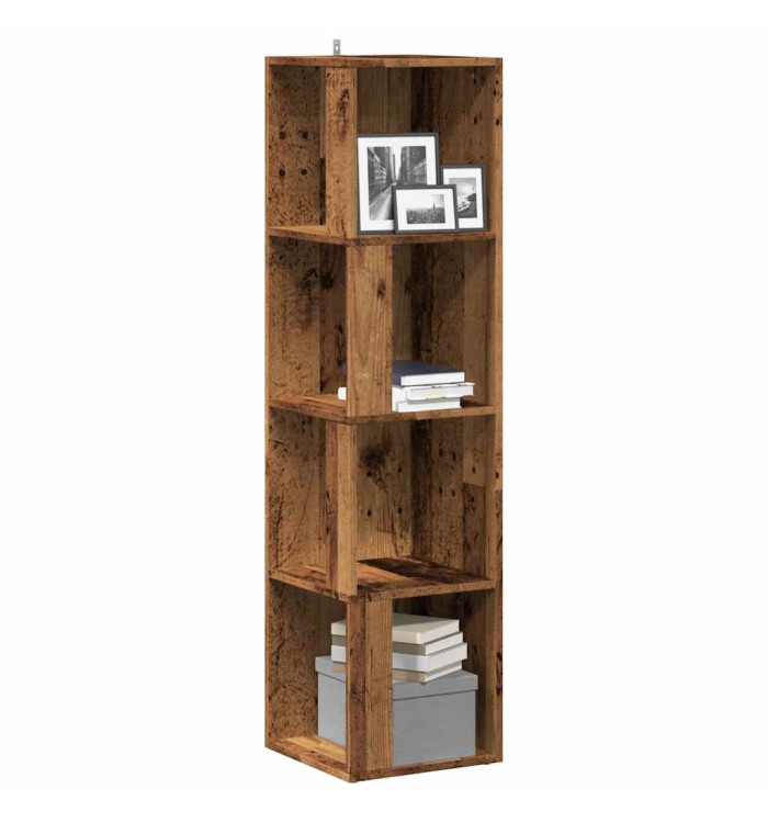 Armoire d'angle vieux bois 33x33x132 cm bois d'ingénierie | Mobilier & Déco