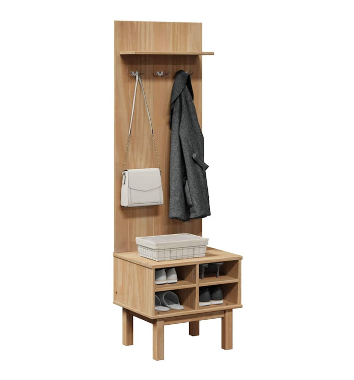 Meuble d'entrée OTTA 50x40x160 cm bois massif de pin | Mobilier & Déco