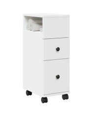 Meuble étroit de salle de bain à roulettes blanc | Mobilier & Déco