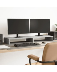 Support de moniteur gris béton 100x27x10 cm bois d'ingénierie | Mobilier & Déco