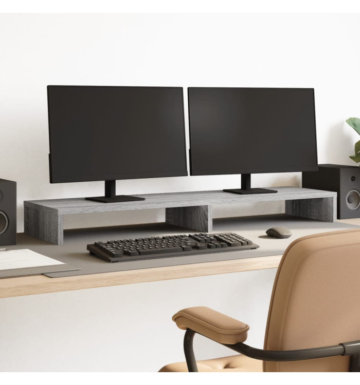 Support de moniteur sonoma gris 100x27x10 cm bois d'ingénierie | Mobilier & Déco