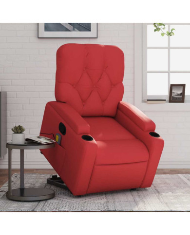 Fauteuil inclinable de massage Rouge Similicuir | Mobilier & Déco
