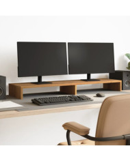 Support de moniteur chêne artisanal 100x27x10cm bois ingénierie | Mobilier & Déco