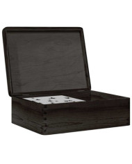 Boîte en bois avec couvercle noir 40x30x13cm bois de pin massif | Mobilier & Déco