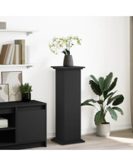 Piédestal avec rangement noir 31x30x90 cm bois d'ingénierie | Mobilier & Déco