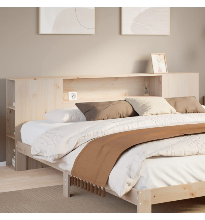 Tête de lit avec rangement 200 cm bois massif de pin | Mobilier & Déco