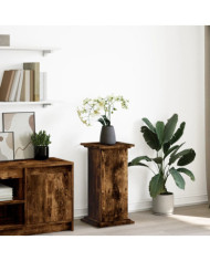 Piédestal avec rangement chêne fumé 31x30x60 cm bois ingénierie | Mobilier & Déco