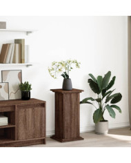 Piédestal avec rangement chêne marron bois d'ingénierie | Mobilier & Déco
