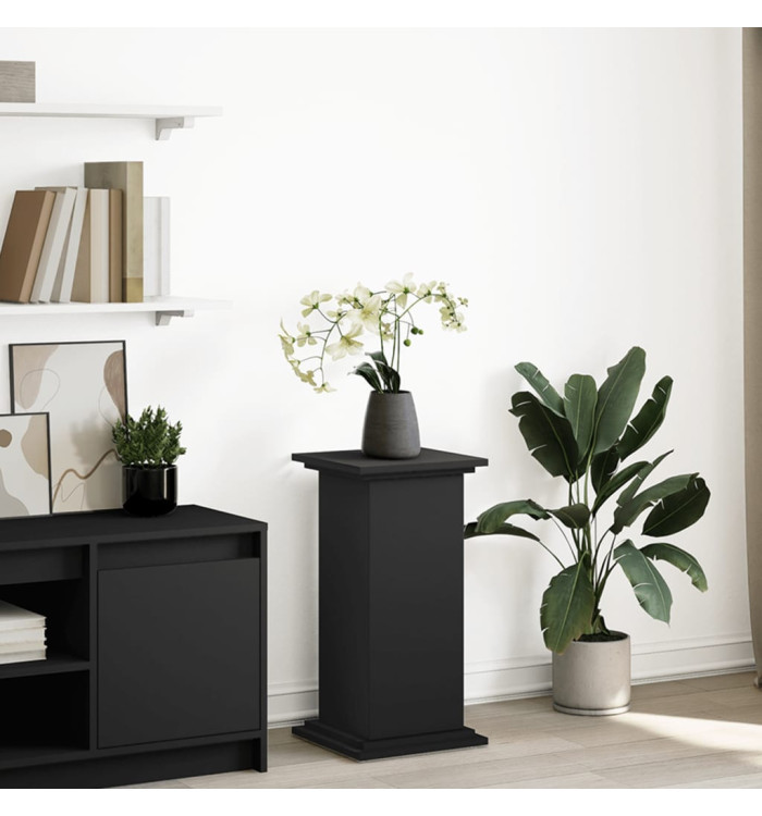 Piédestal avec rangement noir 31x30x60 cm bois d'ingénierie | Mobilier & Déco