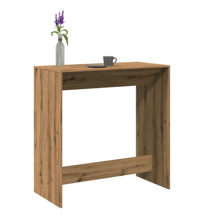 Table de bar chêne artisanal 102x50x103,5 cm bois d'ingénierie | Mobilier & Déco