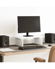 Support de moniteur blanc 50x27x15 cm bois d'ingénierie | Mobilier & Déco