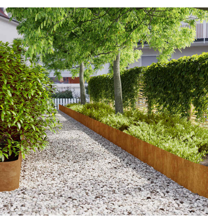 Bordures de pelouse 20 pcs 25x103 cm acier patinable flexible | Mobilier & Déco