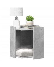 Meuble de bac à litière pour chat gris béton bois d'ingénierie | Mobilier & Déco