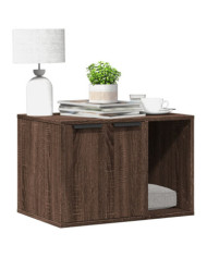 Meuble de bac à litière pour chat chêne marron bois ingénierie | Mobilier & Déco