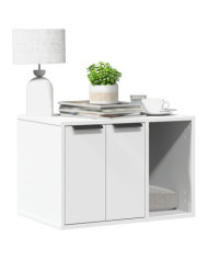 Meuble de bac à litière pour chat blanc bois d'ingénierie | Mobilier & Déco