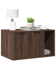 Meuble de bac à litière pour chat chêne marron bois ingénierie | Mobilier & Déco