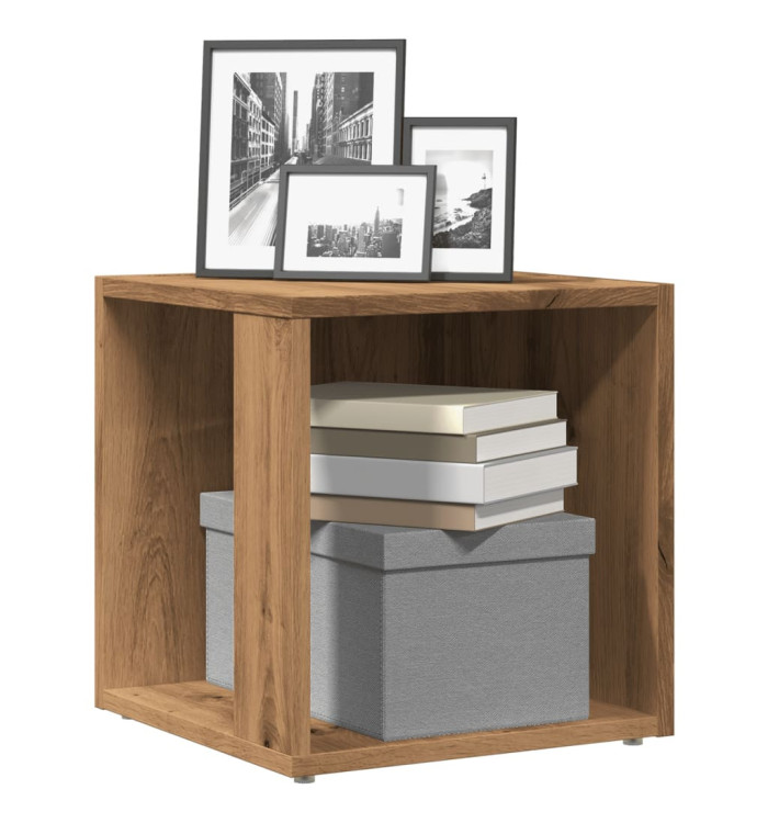 Table d'appoint chêne artisanal 33x33x34 cm bois d'ingénierie | Mobilier & Déco