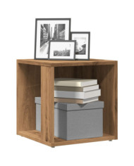 Table d'appoint chêne artisanal 33x33x34 cm bois d'ingénierie | Mobilier & Déco