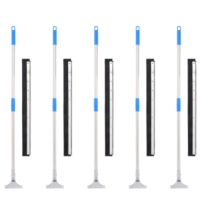 Raclettes à plancher 5 pcs 75x119,5 cm acier et caoutchouc | Mobilier & Déco