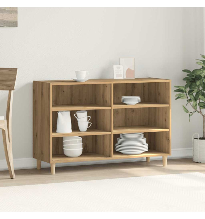 Buffet chêne artisanal 103,5x35x70 cm bois d'ingénierie | Mobilier & Déco