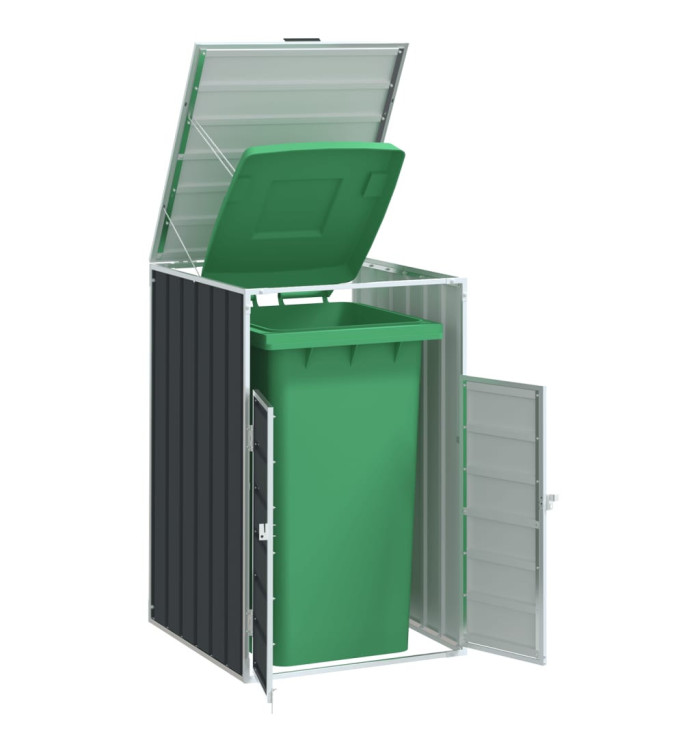 Rangement à roulettes pour poubelles pour bac unique acier | Mobilier & Déco