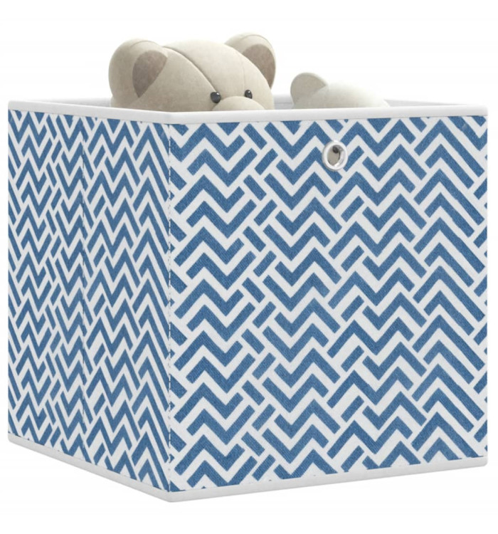Boîtes de rangement pliables 4pcs bleu 32x32x32cm tissu intissé | Mobilier & Déco