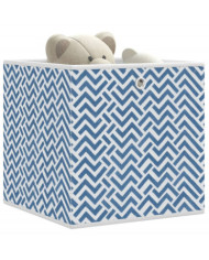 Boîtes de rangement pliables 4pcs bleu 32x32x32cm tissu intissé | Mobilier & Déco