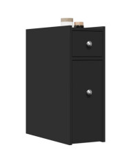 Armoire de salle de bain étroite avec roulettes noir | Mobilier & Déco