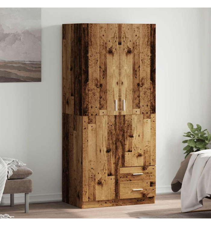 Garde-robe vieux bois 80x52x180 cm bois d'ingénierie | Mobilier & Déco