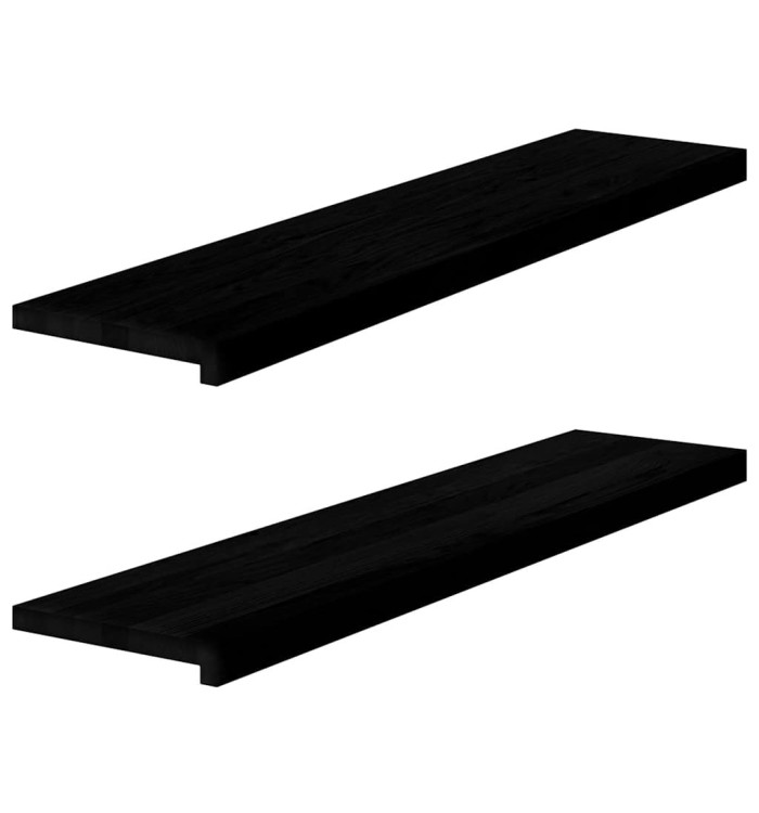 Appuis de fenêtre 2 pcs marron foncé bois de chêne massif | Mobilier & Déco