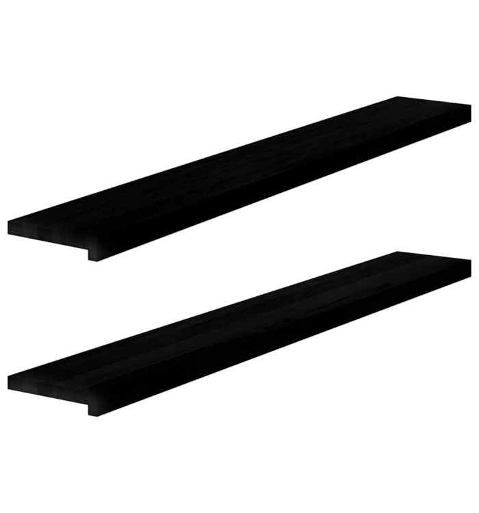 Appuis de fenêtre 2 pcs marron foncé bois de chêne massif | Mobilier & Déco
