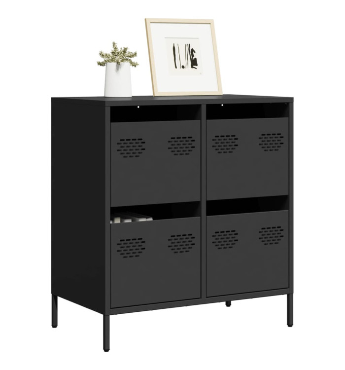 Buffet noir 68x39x73,5 cm acier laminé à froid | Mobilier & Déco